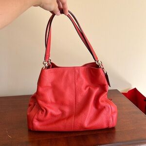 Orange Coach bag, medium size